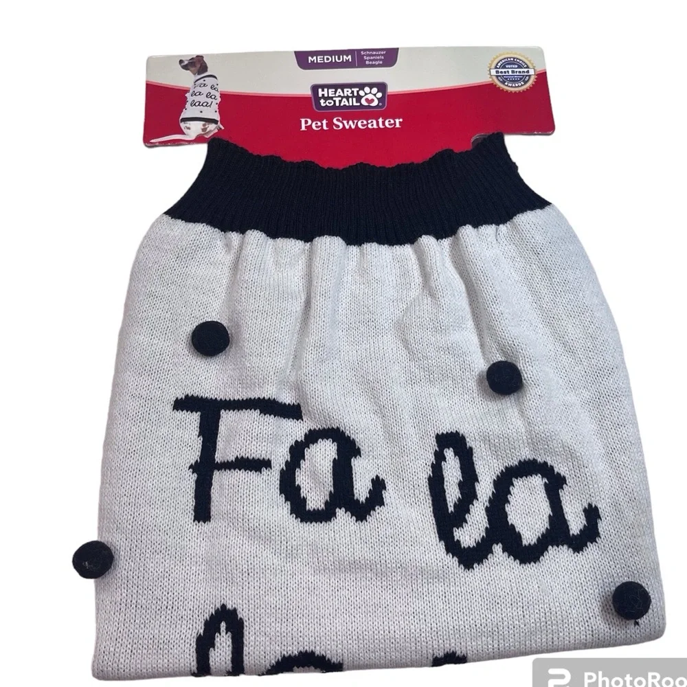 2 NEW Pet Dog Christmas Sweaters Medium Christmas Trees And Fa La La La La